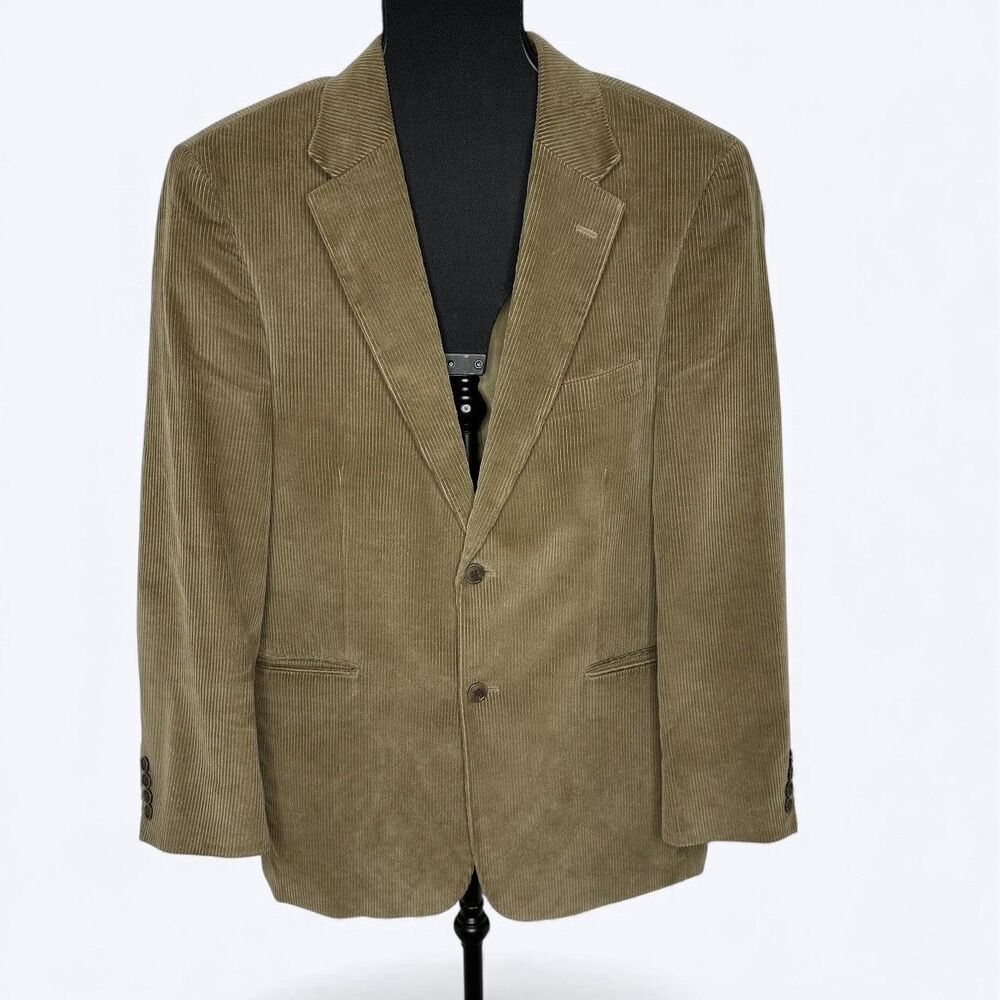 Meeting Street Brown Corduroy Blazer Sz 42R Sport Coat 2 Button Academia Preppy